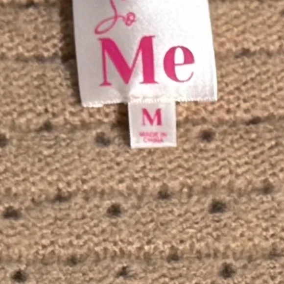 So Me Cropped Bow Cardigan Sweater Beige Plaid Bow Detail Women’s Medium - Picture 8 of 11
